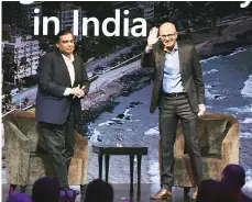  ?? PHOTO: KAMLESH D PEDNEKAR ?? Nadella talked about India’s burgeoning digital potential , given its 560 million Internet users, 450 million mobile users