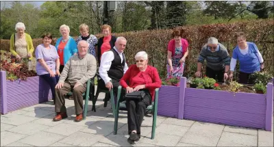  ??  ?? Onsite residents and clients of Millstreet Day Care Centre sprucing up the garden ahead of the celebratio­n day on Sunday.