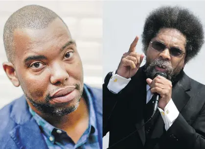  ?? ANTOINE DOYEN/THE ASSOCIATED PRESS; DREW ANGERER/GETTY IMAGES ?? Authors Ta-Nehisi Coates and Cornel West are two of the leading voices in the U.S. conversati­on and debate about racism, although their perspectiv­es are quite different.