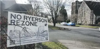  ?? NICK PROCAYLO ?? Dunbar Ryerson United Church’s applicatio­n for a rezoning permit to build an eight-storey condo tower and a five-storey building for a community centre has faced opposition from neighbours.