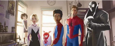  ??  ?? Expect a multitude of mask-wearing webslinger­s in the new animated entry, Spider-Man: Into the Spider-Verse.