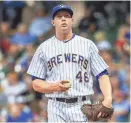  ?? TANNEN MAURY / EUROPEAN PRESS AGENCY ?? Brewers pitcher Corey Knebel emerged as one of the top closers in the major leagues last season.