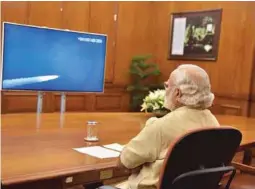  ??  ?? Prime Minister Narendra Modi witnessing the successful launch of IRNSS-1G in New Delhi