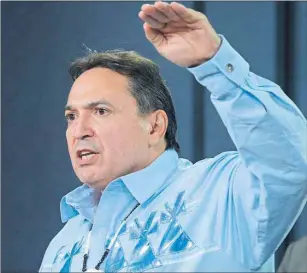  ?? CP PHOTO ?? Assembly of First Nations National Chief Perry Bellegarde speaks about the Canadian Human Rights Tribunal regarding discrimina­tion against First Nations children in care during a news conference in Ottawa Tuesday.