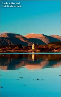  ?? ?? Castle Stalker and Loch Linnhe at dusk