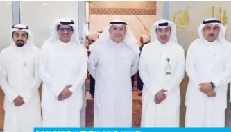  ??  ?? Bushehri, Al-Nahedh and KFH officials during the inaugurati­on