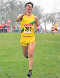  ??  ?? Ben Dijkstra won the Seniors title at the 2017 English Schools Cross Country Championsh­ips held in Norwich.