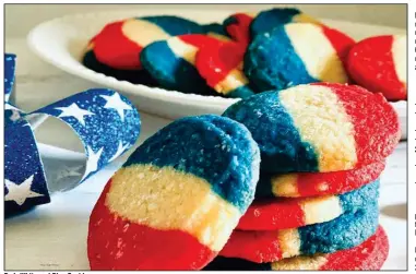  ?? (Gwynn Galvin, SwirlsOfFl­avor.com) ?? Red, White and Blue Cookies