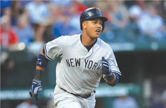  ?? | GETTY IMAGES ?? Yankees second baseman Starlin Castro, whom the Cubs traded to New York after the 2015 season, is hitting .362, second- best in the American League.