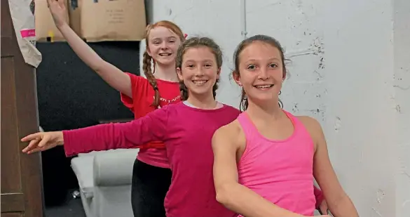  ?? ZIZI SPARKS/FAIRFAX NZ ?? From left, Aria Ferris, Maddie McCarthy and Olivia Carr-Manoit who star in the upcoming production of Billy Elliot the Musical.