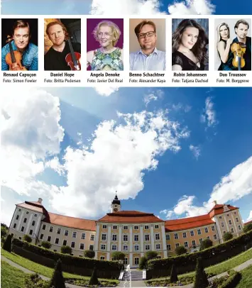  ??  ?? Renaud Capuçon Daniel Hope Angela Denoke Benno Schachtner In Kloster Roggenburg findet ab dem 27. August das Festival Diademus statt. Robin Johannsen Duo Troussov