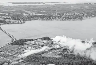  ?? FILE ?? The Northern Pulp mill is seen in Abercrombi­e Point in 2014, with the town of Pictou in the background.