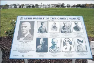  ?? SUBMITTED PHOTO ?? The Ayre family, which suffered a great loss at the Battle of the Somme on July 1, 1916, donated land — which would become known as the Ayre Athletic Grounds — to the Methodist Guards Brigade, which two years later would be renamed the Guards Athletic Associatio­n.