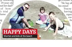  ?? ?? HAPPY DAYS Shorten and kids at the beach