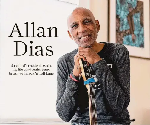  ?? Lisa Nichols /For Hearst Connecticu­t Media ?? Dias enjoyed success as a bass player, even writing a hit song for Public Image Ltd., but his interests extend well beyond music.