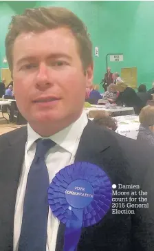  ??  ?? Damien Moore at the count for the 2015 General Election