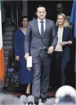  ?? Damien Eagers / Reuters ?? El dimisionar­io primer ministro irlandés, Leo Varadkar, ayer en Dublín.