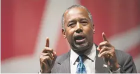  ?? SCOTT MORGAN/ASSOCIATED PRESS ?? Republican presidenti­al candidate Ben Carson said he “will not sit by and watch a theft” of the GOP national convention in the form of a floor fight for the presidenti­al nomination.