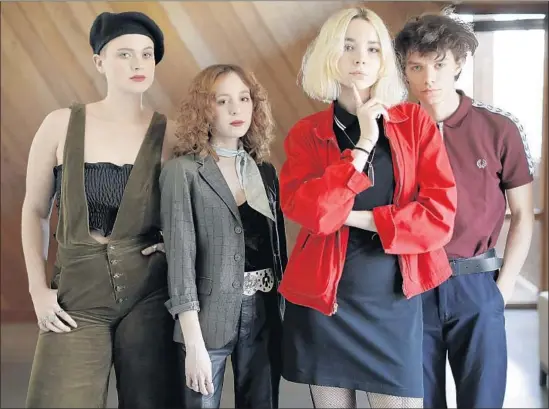  ?? Myung J. Chun Los Angeles Times ?? SAGE CHAVIS, left, Genessa Gariano, Lydia Night and Maxx Morando are the Regrettes. Their debut album, “Feel Your Feelings, Fool!,” was issued last year.