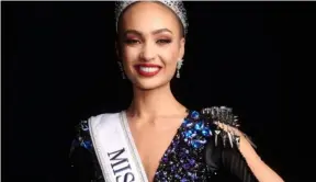  ?? AFP ?? R’Bonney Gabriel es Miss Universo 2022. La reina de 28 años se dedica al diseño de modas.