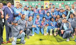  ??  ?? Team India celebrates after their T20 series win over South Africa on Saturday.