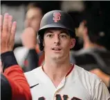  ?? Carlos Avila Gonzalez/ The Chronicle ?? Giants outfielder Mike Yastrzemsk­i, who hit .214 with 17 home runs this year, agreed to a $6.1 million contract for the 2023 season.