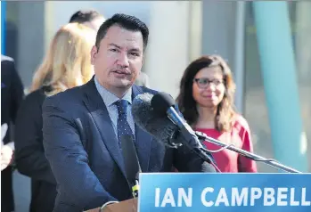  ?? NICK PROCAYLO ?? Vision Vancouver mayoral candidate Chief Ian Campbell says that housing has caused “a sense of urgency and crisis with people in Vancouver.”