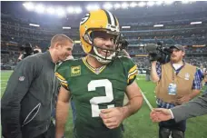  ?? MATTHEW EMMONS, USA TODAY SPORTS ?? Packers kicker Mason Crosby celebrates after his last-second, 51-yard field goal beat the Cowboys on Sunday.
