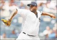  ?? Kathy Willens / Associated Press ?? Yankees pitcher CC Sabathia, who will retire at season’s end, is enjoying his final trip to the Bay Area as the Yankees play the Oakland A’s.