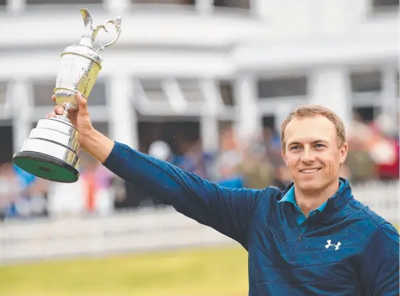  ?? Picture: ANDY BUCHANAN ?? US golfer Jordan Spieth with the cherished Claret Jug after winning the British Open.