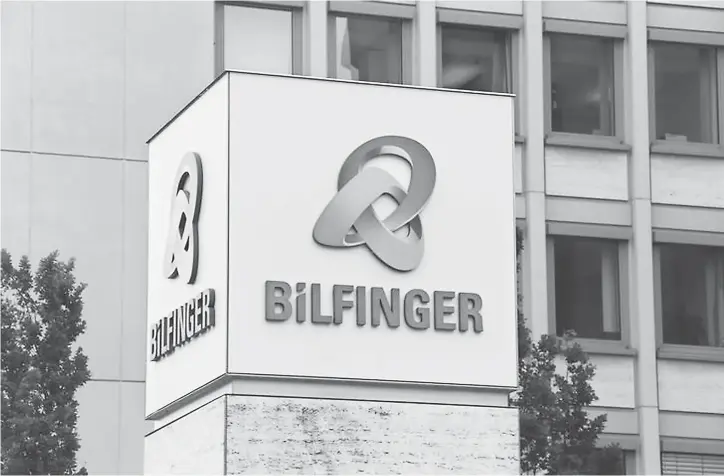  ??  ?? The logo of German industrial services provider Bilfinger is pictured at its headquarte­rs in Mannheim, Germany. — Reuters photo