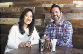  ?? Photos by Scott Strazzante / The Chronicle ?? Supervisor­s Katy Tang (left) and Ahsha Safaí are co-sponsoring legislatio­n that would impose strict limits on the use of plastic straws in San Francisco.