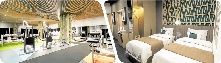  ?? ?? The amenity floor, which houses the gym and pool area, promotes physical well-being and mindfulnes­s.
Kizuna Heights units are perfect for residents who prefer a seamless transition between their personal and profession­al lives.