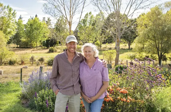  ??  ?? TOP Jamie and Linda McFadden on their property near Cheviot, where the couple live and run their plant nursery and farm.