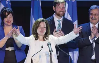  ?? PAUL CHIASSON/THE CANADIAN PRESS FILE PHOTO ?? “I am staying on as leader,” Martine Ouellet said Wednesday, after 70 per cent of her caucus walked out.