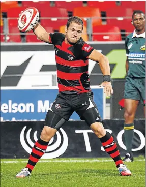  ?? Picture: GALLO IMAGES ?? MOMENT OF TRIUMPH: Tobie Botes celebrates after scoring a try for the EP Kings in their final Currie Cup Premier Division match against the Pumas last season