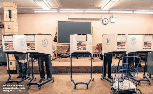  ?? /GETTY IMAGES ?? Los sitios de votación estarán abiertos hasta las 9 p.m.