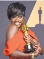  ?? JORDAN STRAUSS/INVISION/AP ?? Viola Davis won best actress in a supporting role for her work in “Fences.”