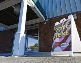  ?? NICK GRAHAM / STAFF ?? A polling location in Monroe that was open for voting during a special primary election on Sept. 13. Ohio has earmarked $114.5 million for counties to buy new voting machine systems.