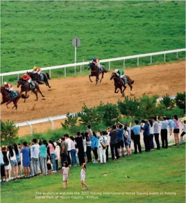  ??  ?? The audience watches the 2017 Yulong Internatio­nal Horse Racing event at Yulong Horse Park of Youyu County. Xinhua