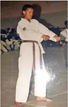  ??  ?? EARLY BEGINNINGS: karateka, Baleseng 10-year-old