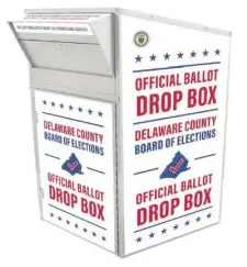  ?? SUBMITTED IMAGE ?? This “mock up” photo shows roughly what the county ballot boxes will look like.