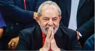  ?? GABRIELA BILÓ/ESTADÃO-13/7/2017 ?? Pena. O ex-presidente Luiz Inácio Lula da Silva foi condenado a 9 anos e 6 meses de prisão