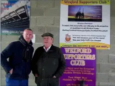  ??  ?? Former Waterford hurler John Mullane with Wexford Supporters Club chairman Des Croke.