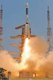  ?? (ANI) ?? Indian Space Research Organisati­on (ISRO) launches its advanced navigation satellite SLV-F12 and NVS-01, in Sriharikot­a on Monday