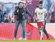  ?? FOTO: REVIERFOTO/IMAGO IMAGES ?? In Leipzig läuft nicht mehr alles rund: Trainer Julian Nagelsmann und Christophe­r Nkunku.