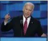  ?? J. SCOTT APPLEWHITE — ASSOCIATED PRESS ?? Vice President Joe Biden speaks during the third day of the Democratic National Convention in Philadelph­ia , Wednesday, July 27.