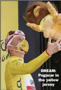  ??  ?? DREAM: Pogacar in the yellow jersey