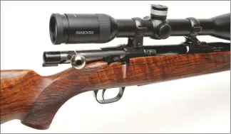  ??  ?? The three locking lug bolt gives a low bolt lift to miss the scope and is very smooth and precise
