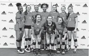 ?? PHOTO BY KESHA TRUITT ?? Memphis Metro 16 Elite Black was crowned Bronze Champions at the Bluegrass Tournament in Louisville in March before the coronaviru­s pandemic put a stop to the volleyball club's momentum. These days, the entire organizati­on is training virtually.